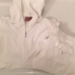 White terrycloth Juicy Couture hoodie & pants set
